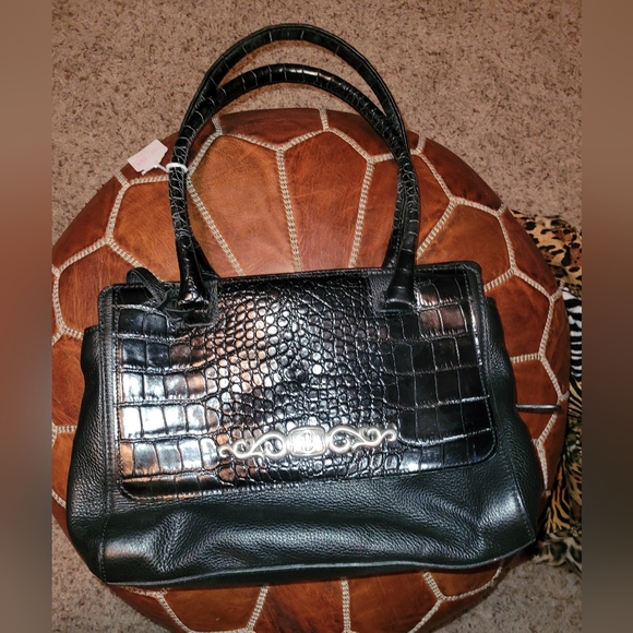 Brighton Black Crocodile and Leather- Handbag Purse / Non SMOKER - with dust bag - Picture 9 of 9